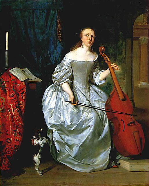 Metsu, Gabriel (Dutch, 1629-1667)- Woman with Viola de Gamba  - 1663