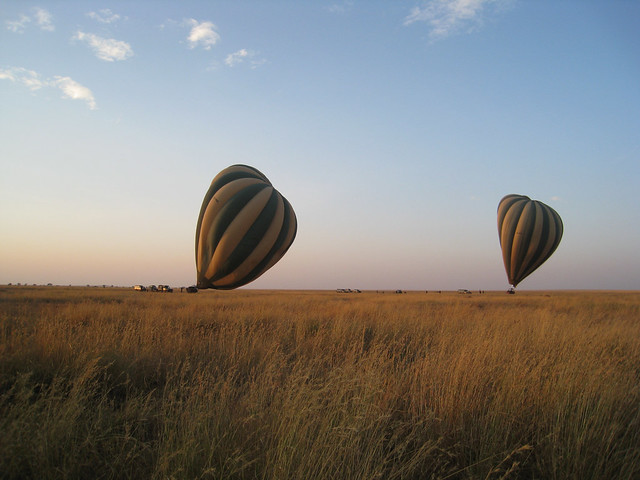 Before Sunrise Preparation for Ballooning over the Serengeti National Park Tanzania