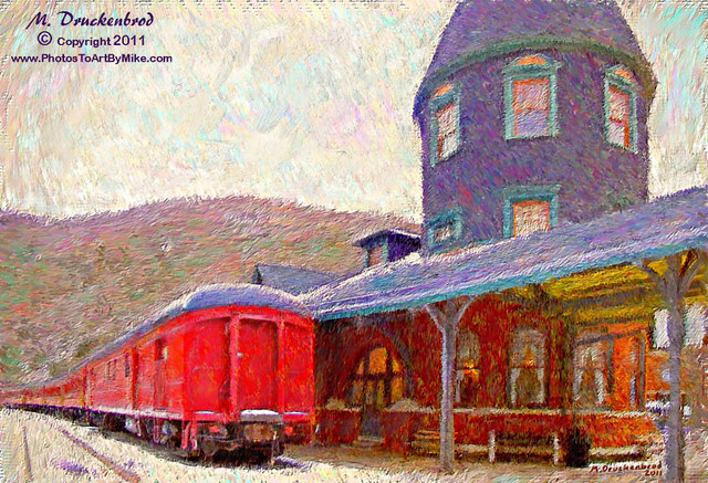 Digital painting of the Jim Thorpe Pennsylvania Train Station