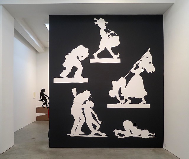 Kara Walker, THE NIGGER HUCK FINN PURSUES HAPPINESS BEYOND THE NARROW CONSTRAINTS OF YOUR OVERDETERMINED THESIS ON FREEDOM - DRAWN AND QUARTERED BY MISTER KARA WALKERBERRY, WITH CONDOLENCES TO THE AUTHORS
