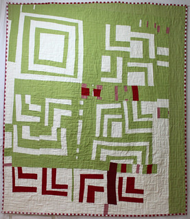 Green and Red Split Log Cabin Quilt | by Peppermint Pinwheels