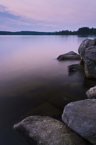 sunset lake evening still rocks newengland auburn nh calm shore stillness lakemassabesic