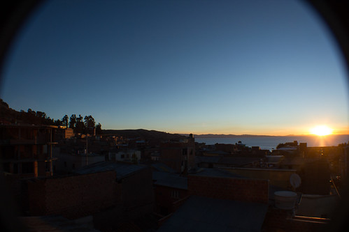 Copacabana Sunset by ellyoracle77, bolivia copacabana rooftops sunset lake titicaca