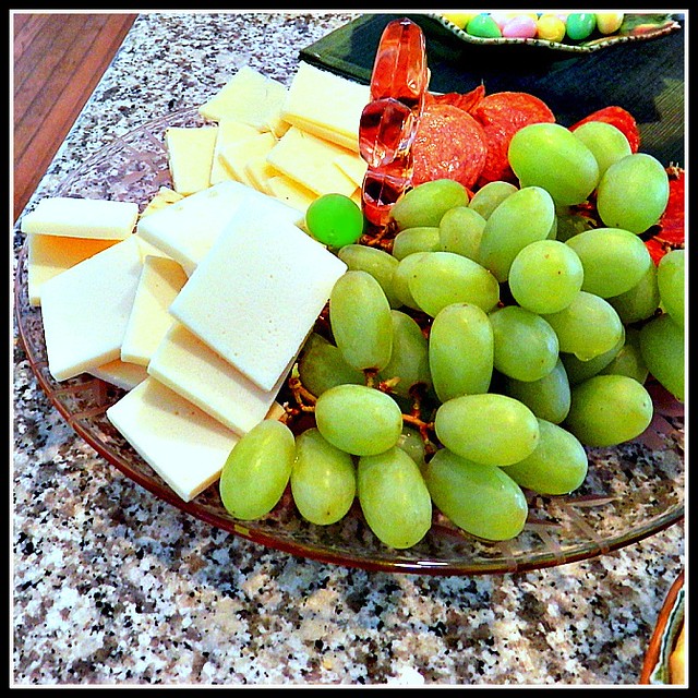 Green Grapes ,White Cheese, & Pepperoni - Photo by STEVEN CHATEAUNEUF - March 31, 2013 - Editing Done On August 11, 2013