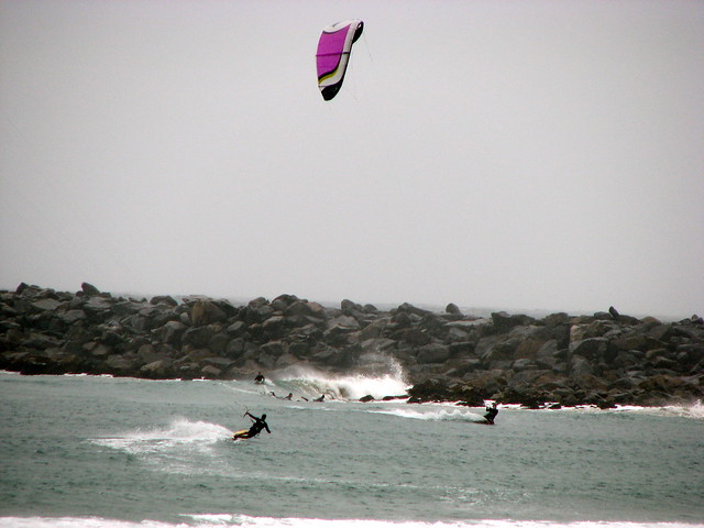 Kite Sailor, near breakwater