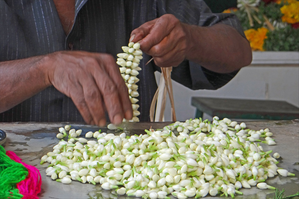 Le marché aux fleurs (Madurai, Inde)