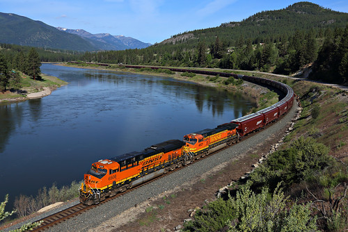railroad train montana grain shuttle bnsf mrl clarkforkriver 6508 es44c4