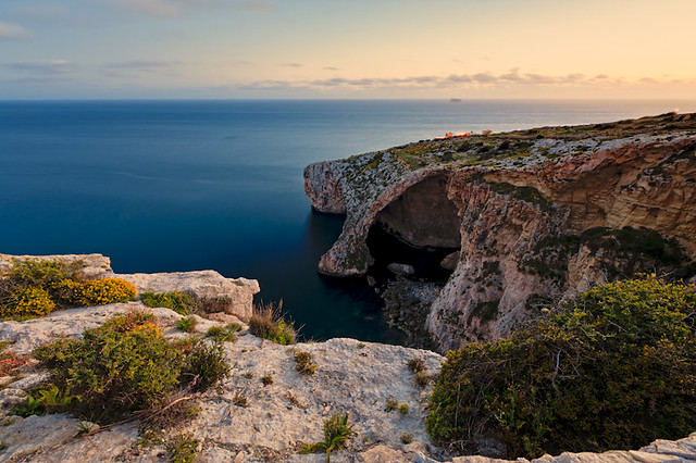 Blue Grotto Malta at Sunset