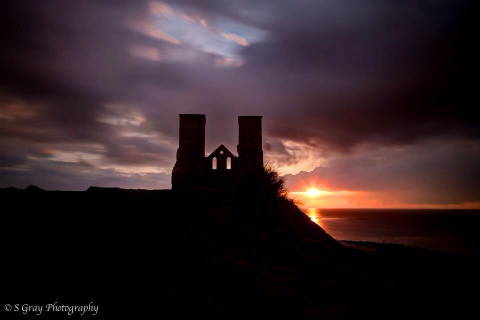 Reculver Towers at sunset