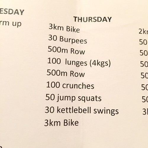 Thursday night H.I.I.T #hiit ##exercise #fitness #gym #trainhard #strength #focus #gymlife #workout #active #determination  #fitspiration #sore #fatburn #keepgoing #fitspo #fitgirl #squats #fit #nike #thursday #burpees #lunges #kettlebell #squats | by melissacrouch009
