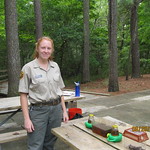 A ranger conducts water testing 
