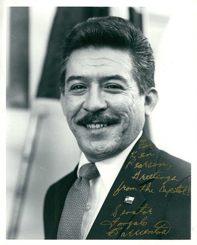 Senator Gonzalo Barrientos signed autograph photo to Ken Pearson Austin TX