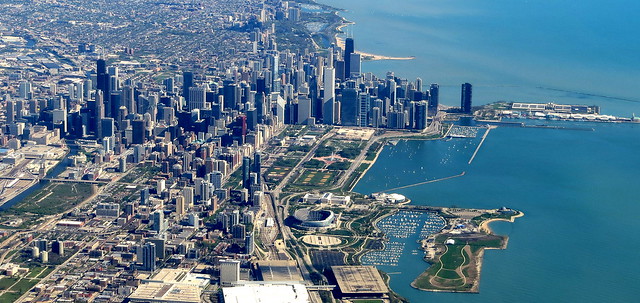Downtown Chicago aerial