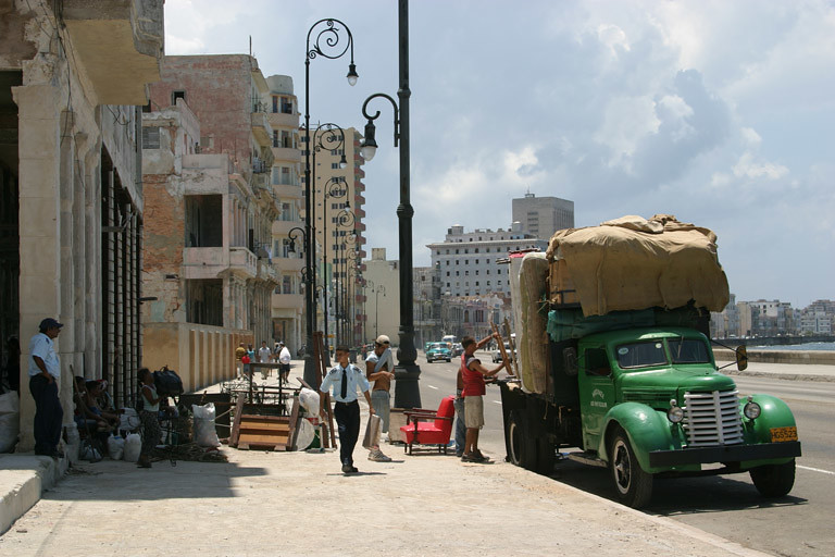 moving houses at the Malecon in La Habana, Cuba