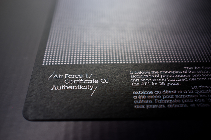 air force 1 certificate authenticity