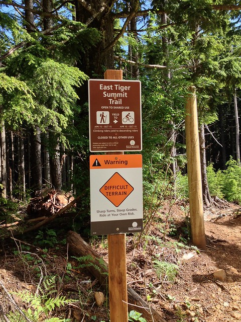 East Tiger Summit Trail sign