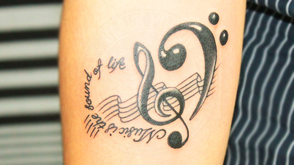 Cool Music Tattoo Design