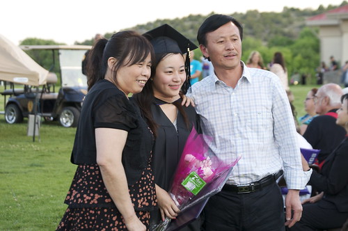 Stefanie Liu at graduation with her parents