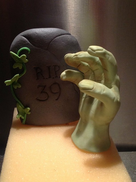 Zombie hand cake topper