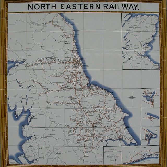 North Eastern Railway Tile Map at Pickering Station, North Yorkshire