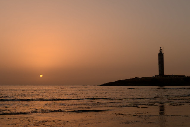 Lighthouse at sunset, Dwarka