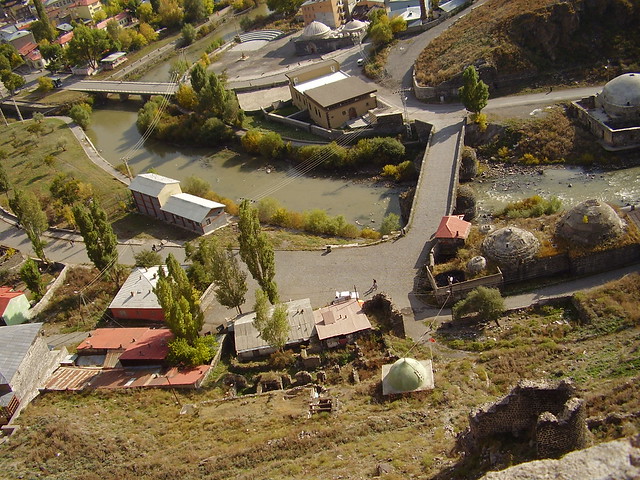 River bridges at Kars, Eastern Turkey as seen from the Kale (citadel) high above