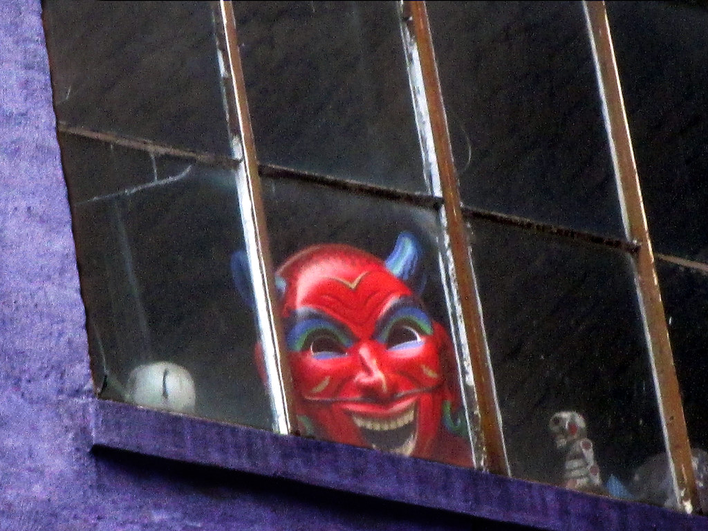Window Devil In House New Fun-House Devil Mask Window Decor 7277 | Fun-House Devil… | Flickr