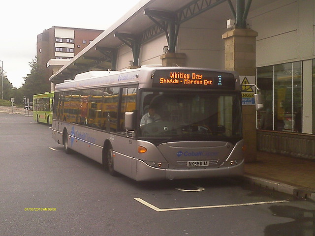 5254 NK56 KJA GNE Cobalt Clipper Scania Omnicity on the Coaster Service 1 to Whitley Bay