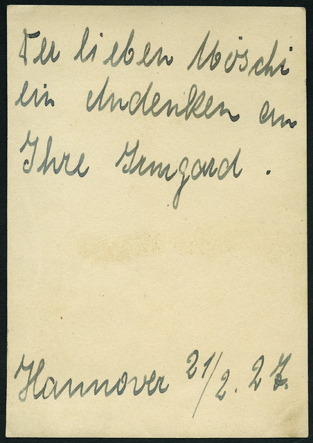 Archiv Chr159  Porträt, Andenken von Irmgard (back), Hannover, 1927