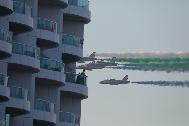 UAE 45th National Day Air Show at Abu Dhabi Corniche.