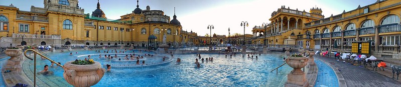 Panorama of Szechenyi Spa, Budapest.