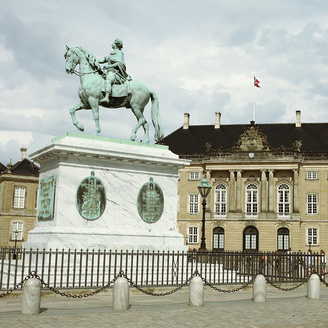 King Frederick V. in the center of Amalienborg Castle