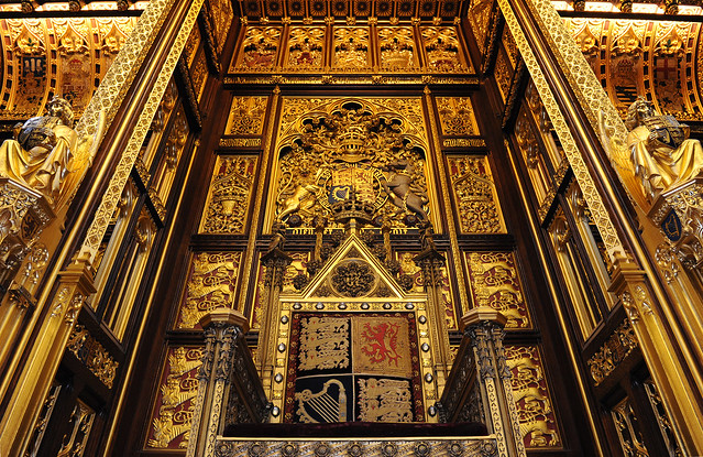 The royal throne, House of Lords chamber