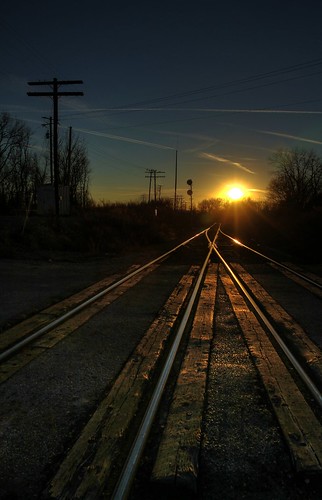 old railroad light sunset train golden glow crossing sweet tracks iowa hour rails searchlight siding signal dme rutledge milw ottumwa wapellocounty westrochesterstreet