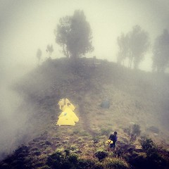 Base camp #rinjani #volcano #indonesia #tents #fog