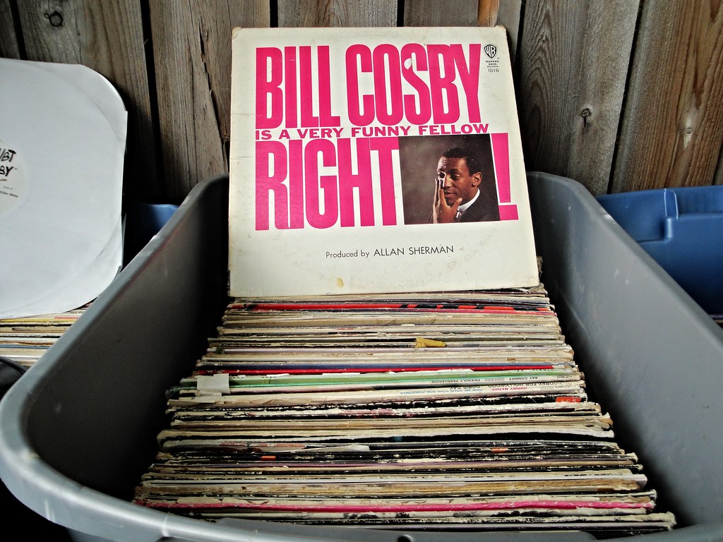Used Record Bin at an Outdoor Flea Market