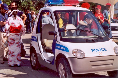 A Bombardier electric car belonging to the Montreal Police.