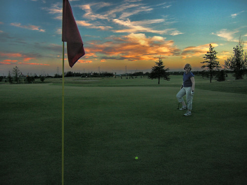 sunset portrait sky canada grass clouds golf mom landscape photo edmonton outdoor dusk flag 2006 alberta janet clarify lathyrus
