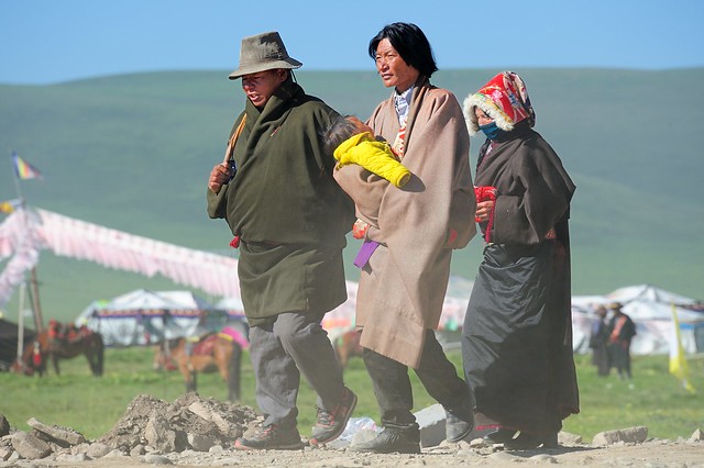 In front of Sershul monastery, Tibet 2014