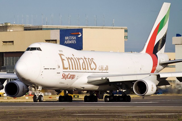 OO-THD Emirates SkyCargo 744F Heathrow airport 04/07/2015