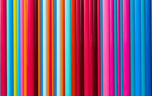 Colorful paper lined up for a vibrant photo