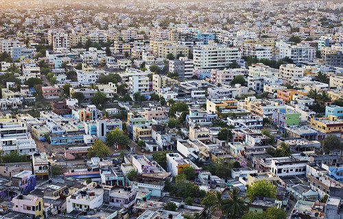 city trees houses sunset colors buildings evening colorful industrial view random cement aerialview growth hyderabad population residential development hilltop packed crowded indiancity concretejungle demography denselypopulated moulaali