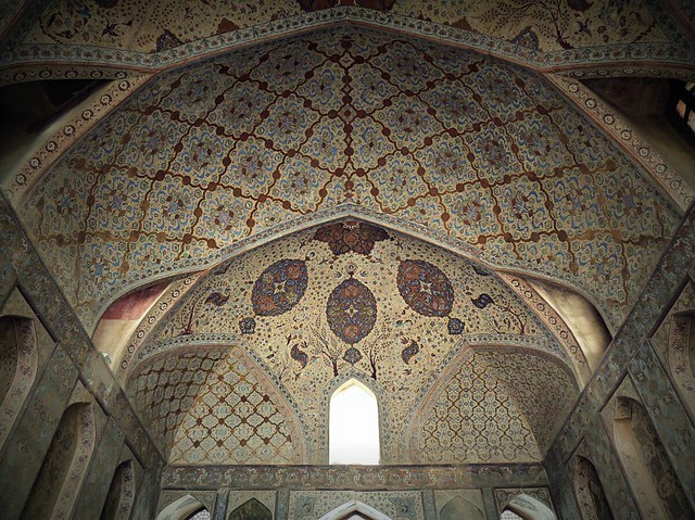 Isfahan white palace ceilings and 3D mosaics