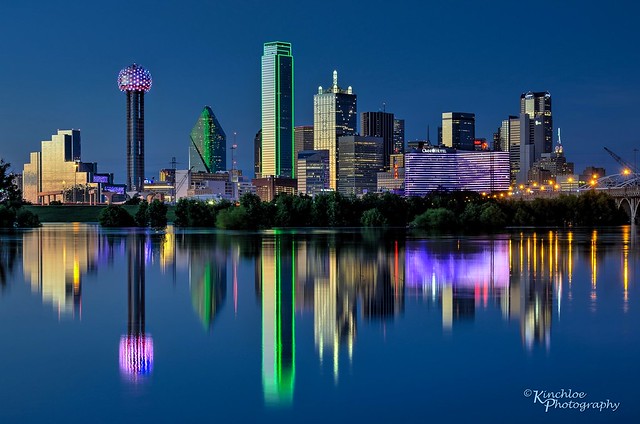 Dallas Skyline with Relections in the Trinity River