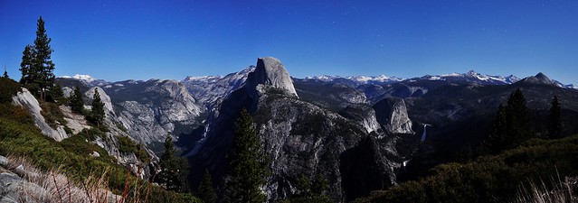 30 Second Exposure - Panoramic Stitch at Night - Glacier Point, Yosemite