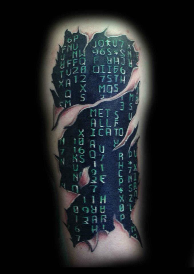 Matrix tattoo by Ray Tutty.