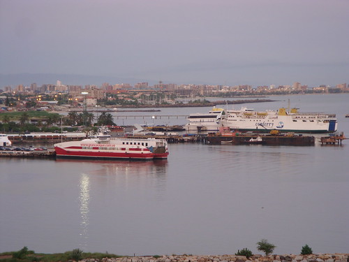 venezuela puerto la cruz city urban port ferry ship caribe caribbean sea ocean latin morning sunrise