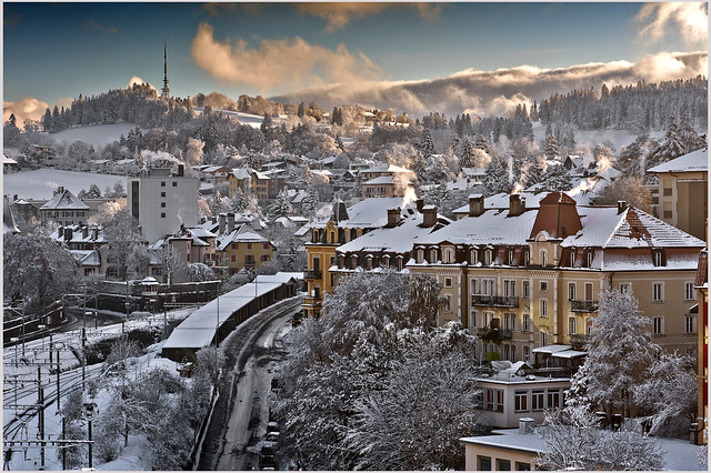 Snow and the city, La Chaux-de-Fonds. No. 4903.