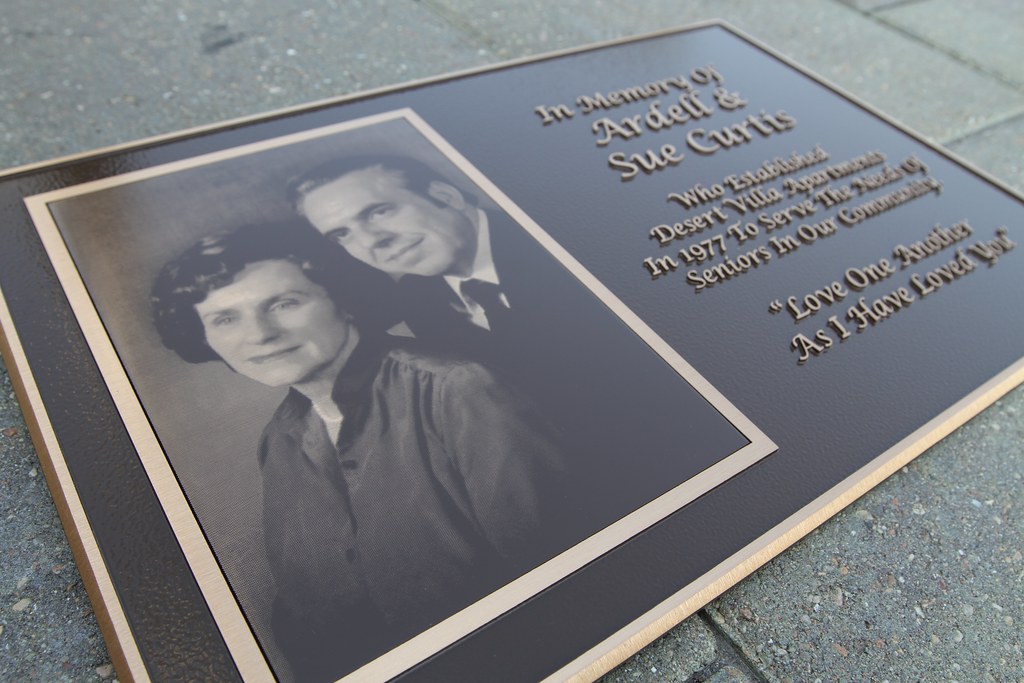 Bronze Plaque with Etched Photo Insert