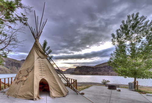 Teepee at Sunset by ASHDR, <a href="http://www.ashdr.com" rel="nofollow">www.ashdr.com</a>sunset camp lake oregon canyon reserv